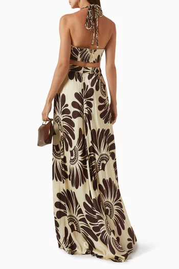 Harlen Printed Maxi Dress in Viscose