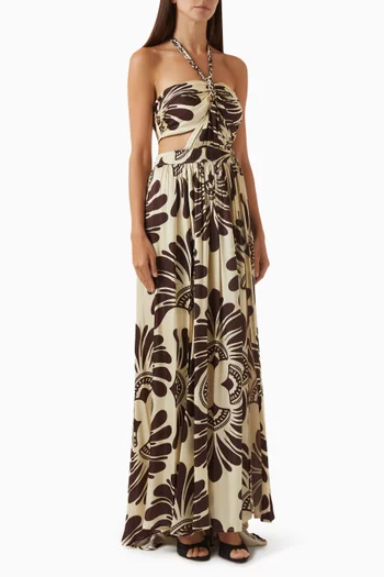 Harlen Printed Maxi Dress in Viscose