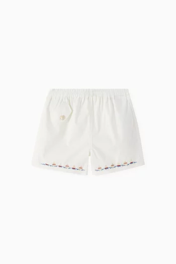 Embroidered Shorts in Cotton
