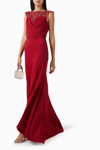 Bead-embellished Dress in Chiffon