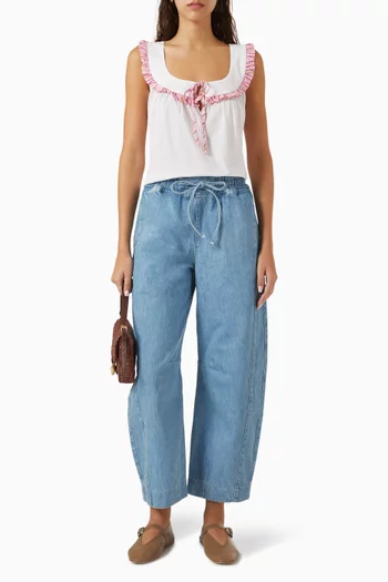 Felix Drawstring Jeans in Denim