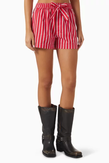Krissy Striped Boxer Shorts in Cotton-linen