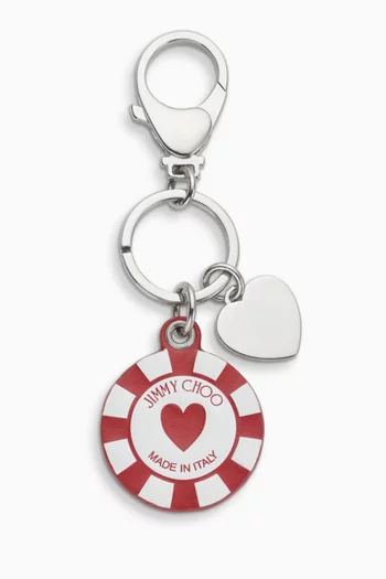 Casino Chip Bag Charm in Leather