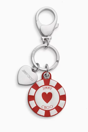 Casino Chip Bag Charm in Leather
