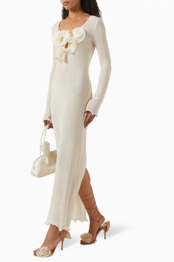 Floral Cover-up Maxi Dress in Crepe