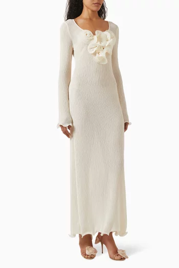 Floral Cover-up Maxi Dress in Crepe