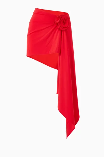 Draped Swim Mini Skirt