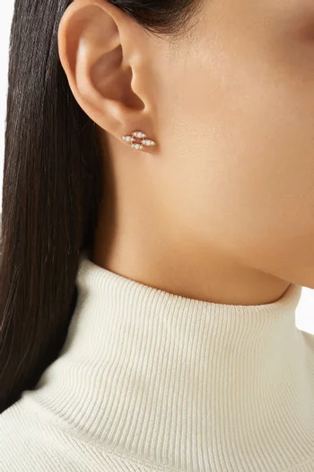 Barq Marquise Diamond Stud Earrings in 18kt Yellow Gold