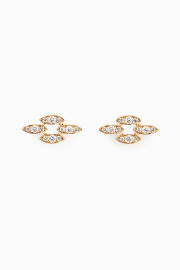 Barq Marquise Diamond Stud Earrings in 18kt Yellow Gold