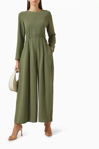 Wide-leg Belted Jumpsuit