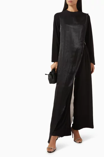 Overlay Belted Jumpsuit