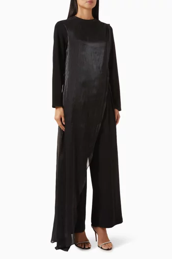 Overlay Belted Jumpsuit