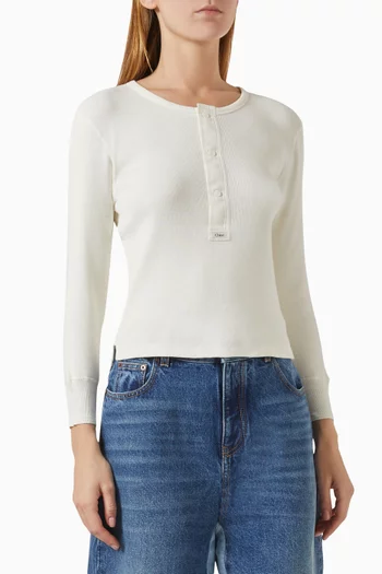Henley Knit Top in Cotton