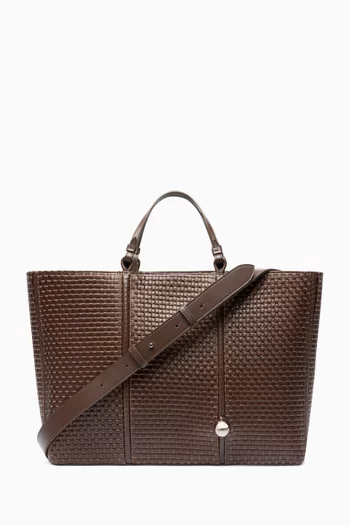 The Marino Horizontal Shopper Bag in Woven Straw