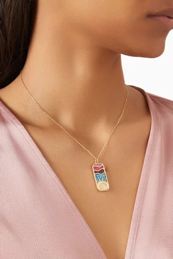 The Summer Day Enamel Pendant in 18kt Yellow Gold