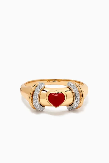 Warrior Venus Diamond Ring in 18kt Yellow Gold