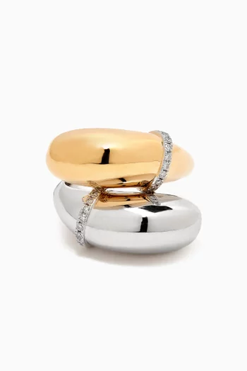 The Double Buoy Diamond Ring in 18kt Gold