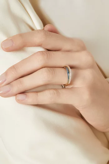 Bloop Moon Diamond & Turquoise Ring in 18kt Gold