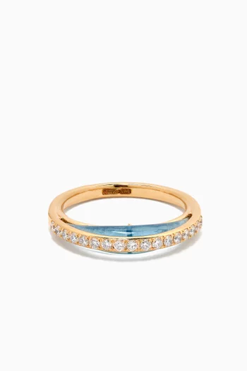 Bloop Moon Diamond & Turquoise Ring in 18kt Gold