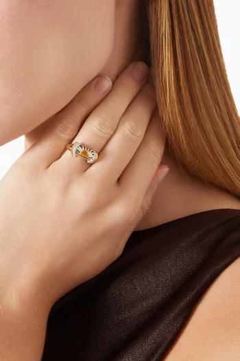 Warrior Sun Dawn Ring in 18kt Yellow Gold