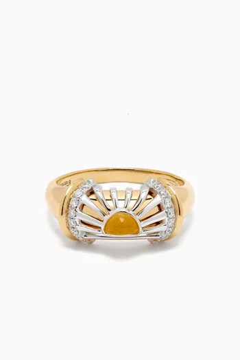 Warrior Sun Dawn Ring in 18kt Yellow Gold