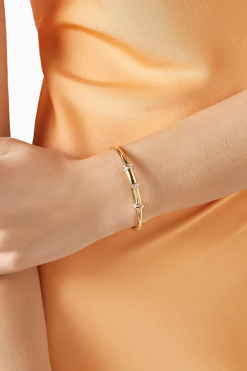 Warrior Diamond Bangle in 18kt Yellow Gold