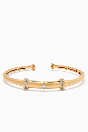 Warrior Diamond Bangle in 18kt Yellow Gold