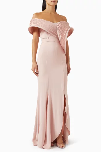 Off-shoulder Dress in Crepe