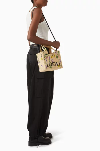 x Paula's Ibiza LOEWE Tote Bag in Embroidered Raffia