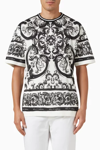Majolica-print T-shirt in Cotton