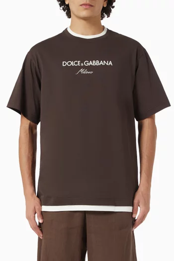 Logo Layered T-shirt in Cotton