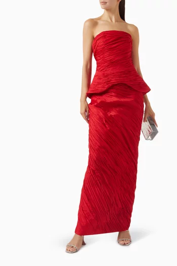 Peplum Corset Gown in Taffeta