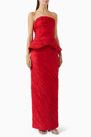 Peplum Corset Gown in Taffeta