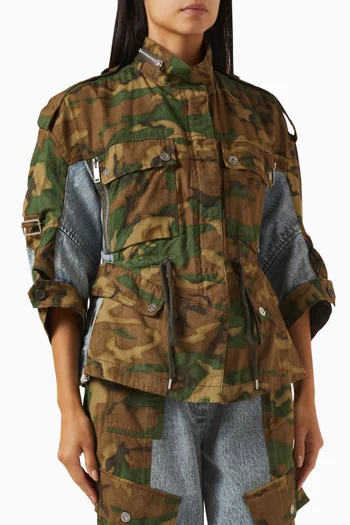 Patchwork Camo Jacket in Cotton