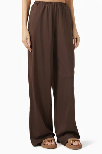 Wide-leg Pants in Mercerised Cotton