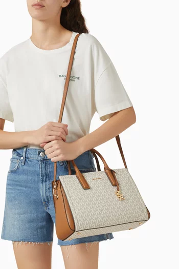 Medium Laila Tote Bag in Signature Logo Canvas