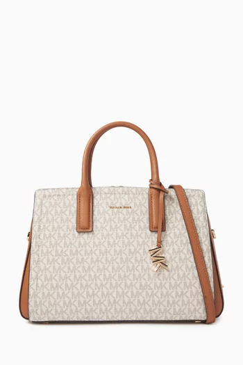 Medium Laila Tote Bag in Signature Logo Canvas