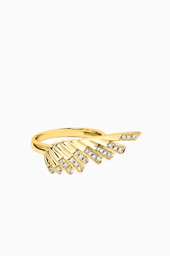 Wings Rising Mini Icons Diamond Ring in 18kt Gold