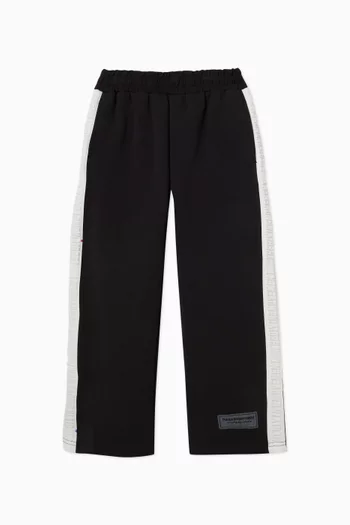 Embossed Track Pants in Cotton Blend