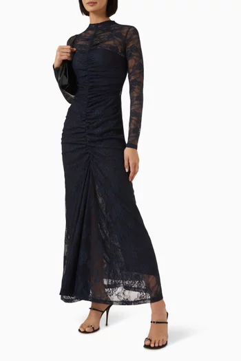 Nida Ruched Dress in Lace