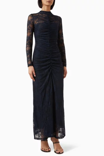 Nida Ruched Dress in Lace