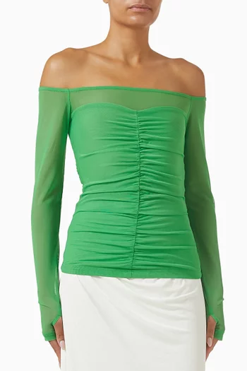 Avni Off-shoulder Top in Mesh