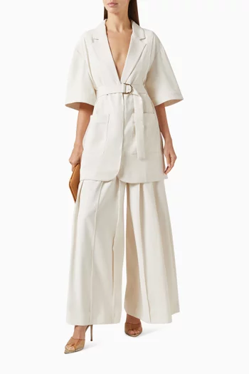 بنطال باوي بقصة ساق واسعة