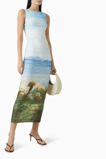 Saria Midi Dress in Knit Mesh