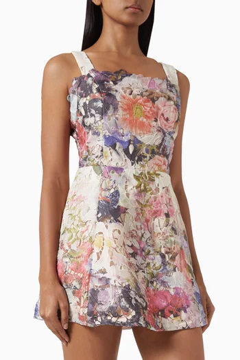 Matila Floral Mini Dress in Lace