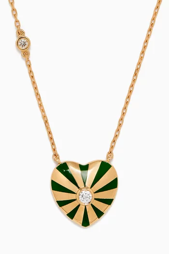 Small Mila Heart Diamond Necklace in 18kt Yellow Gold