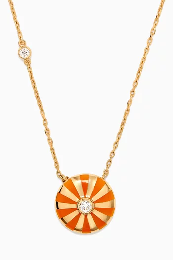 Small Sun Diamond Necklace in 18kt Yellow Gold