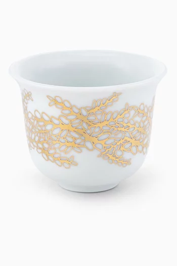 طقم فناجين قهوة عربية تمرة - عروق ذهبية صلصال × رزان العزوني، قطعتان