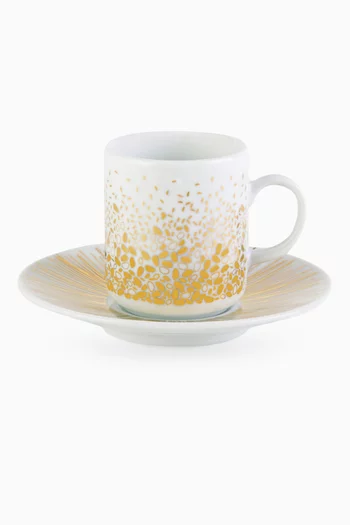 طقم فناجين وأطباق قهوة تركي تمرة - تمر منثور صلصال × رزان العزوني، قطعتان