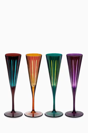 Prism Champagne Flutes, Set of 4